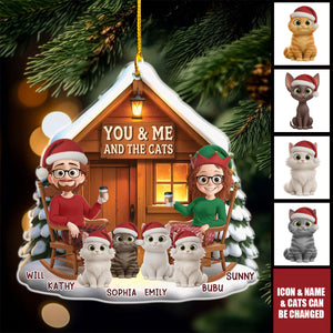 Custom Acrylic Ornament - Personalized Anniversary Christmas Gifts For Couple, Cat Lovers