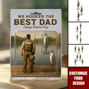 We Hooked The Best Dad Fishing With Kids - Personalized Acrylic Plaque, Father's Day Gift For Husband, Dad, Fishing Loves