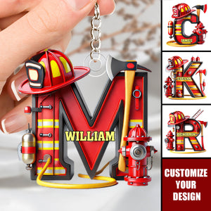 Alphabet Firefighter - Personalized Firefighter Acrylic Keychain