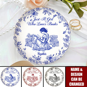 A Girl Who Loves Books Chinoiserie Toile De Jouy - Personalized Jewelry Dish