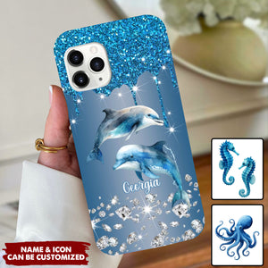 Beautiful Dolphins - Personalized Dolphin Full Print Phone Case