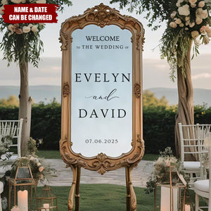 Welcome Wedding Sign - Personalized Wedding Mirror Decal