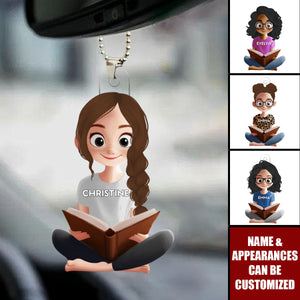 Just A Girl Who Loves Reading - Personalized Car Ornament, Gift For Book Lovers