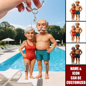Welcome To Grandma Grandpa Pool - Personalized Acrylic Keychain