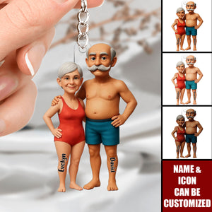 Welcome To Grandma Grandpa Pool - Personalized Acrylic Keychain