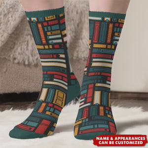 Shhh... I'm reading - Personalized Crew Socks, Bookish Gifts For Book Lovers, Bookworms, Readers
