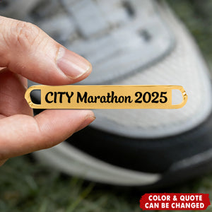 Marathon, Runner, Motivational Running Gift - Personalized Engraved Metal Shoe Tags