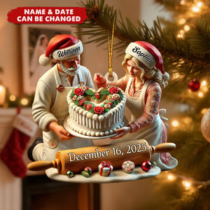 Custom Name Baker Couple Ornament Ornament, Lover Christmas Gift
