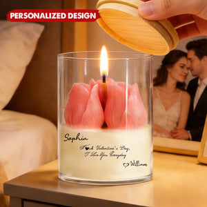 Spicy Message For Wife - Valentine's Day, Anniversary Gift - Personalized Floral Soy Wax Candle