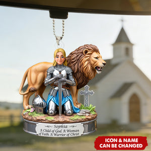 Warrior Of Christ Personalized Gifts For Christian Acrylic Car Ornament