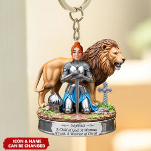 Warrior Of Christ Personalized Gifts For Christian Acrylic Keychain