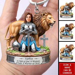 Warrior Of Christ Personalized Gifts For Christian Acrylic Keychain