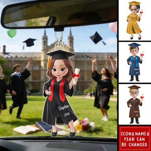 Acrylic Car Ornament - Personalized Graduation Gifts For Him, Her - Dream Big Achieve Bigger