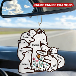 Mama Bear - Personalized Mother Custom Shaped Car Ornament