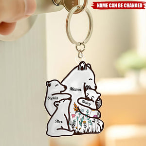 Mama Bear - Personalized Mother Custom Shaped Keychain