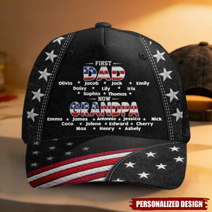 Custom Hat, All Over Print Classic Cap - Personalized Father's Day Birthday Gifts For Dad, Grandpa - Promoted To Grandpa With Love