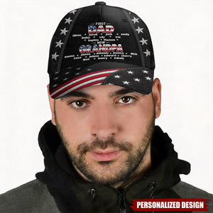Custom Hat, All Over Print Classic Cap - Personalized Father's Day Birthday Gifts For Dad, Grandpa - Promoted To Grandpa With Love