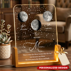 Custom Moon Phase By Date Gift For Mom Mother's Day Keepsake - Personalized Night Light