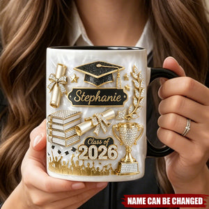 Custom Name Graduation Coffee Mug, Grads Gift For Daughter From Mom Dad, Class Of 2026, Graduation Mug Gift For Her