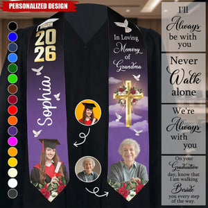 Graduation Memorial Custom Photo - Personalized Graduation Stole