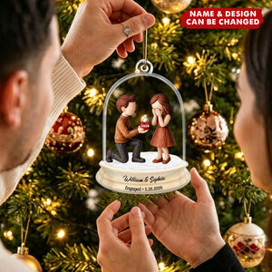 Personalized Proposal Engagement Ornament, First Christmas Gift For Couple, Wedding Decor