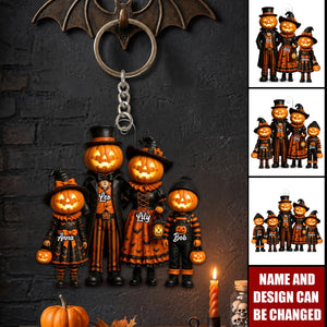 Halloween Jack-o'-lantern Family - Personalized Acrylic Keychain