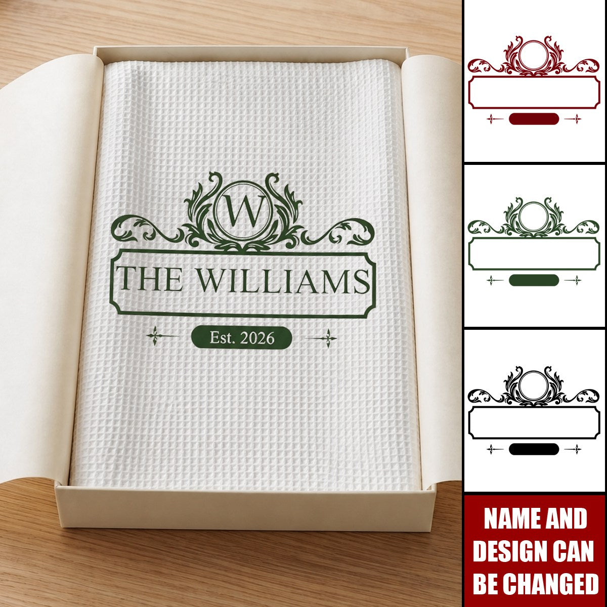 Custom Monogram New House Gift For Couple - Personalized Kitchen Towel