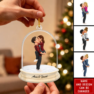 Wedding Anniversary Couple Acrylic Ornament – Personalized Name Anniversary Keepsake Decor