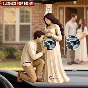 Tiny Miracle On The Way - Personalized Acrylic Car Ornament