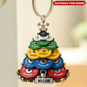 Weight Plate Tree Personalized Acrylic Keychain