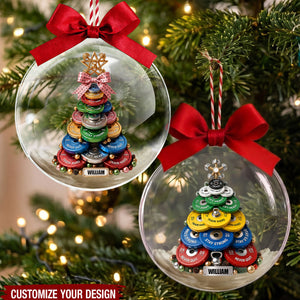 Weight Plate Tree Christmas Ornament - Personalized Gifts For Gym Lovers