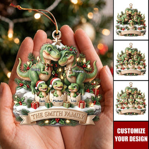 Dinosaur Family Ornament - Personalized Christmas Gifts For Family