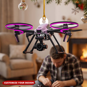 Personalized Drone Christmas Ornament - Quadcopter Pilot Gift