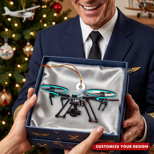 Personalized Drone Christmas Ornament - Quadcopter Pilot Gift