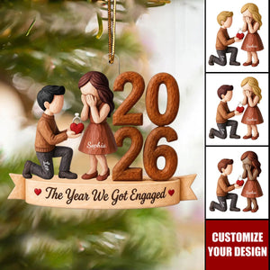 The Year We Got Engaged 2026 – Personalized Acrylic Ornament