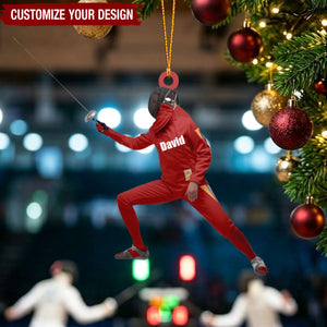 Christmas Fencer Ornament - Great Gift For Fencer Lover
