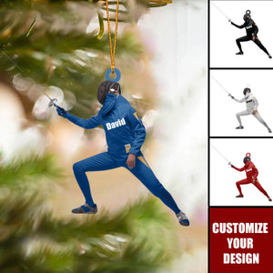 Christmas Fencer Ornament - Great Gift For Fencer Lover