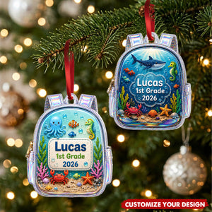 Personalized School Backpack Acrylic Ornament 2026 - Back to School Gift
