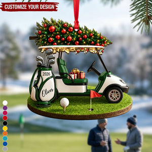 Personalized Golf Cart Christmas Ornament - Golf Lover Gift