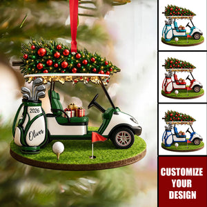 Personalized Golf Cart Christmas Ornament - Golf Lover Gift