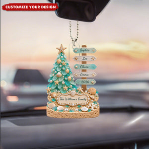 Personalized Beach Family Acrylic Car Ornament