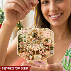 Personalized Acrylic Mahjong Ornament - Mahjong Lover Gift
