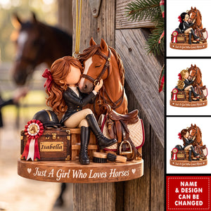 Personalized Acrylic Horse Ornament - Custom Equestrian Rider Gift For Daughter
