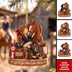 Personalized Acrylic Horse Ornament - Custom Equestrian Rider Gift For Daughter