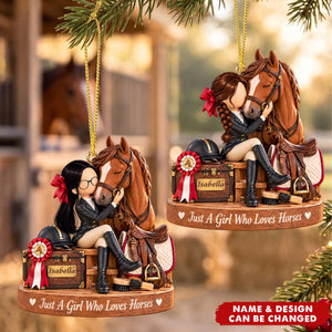 Personalized Acrylic Horse Ornament - Custom Equestrian Rider Gift For Daughter