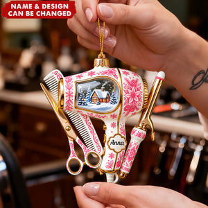 Toile De Jouy Christmas Ornament - Personalized Gifts For Hairstylist