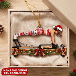 Custom Name Pilates Christmas Ornament - Workout Keepsake