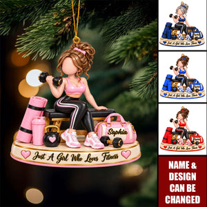 Personalized Fitness Girl Ornament - Gym Lover Keepsake