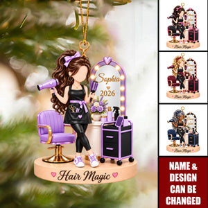 Personalized Hair Stylist Ornament - Hairstylist Gift For Her