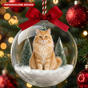 Custom Photo Pet Snow Ball Ornament, Christmas Gift Pet
